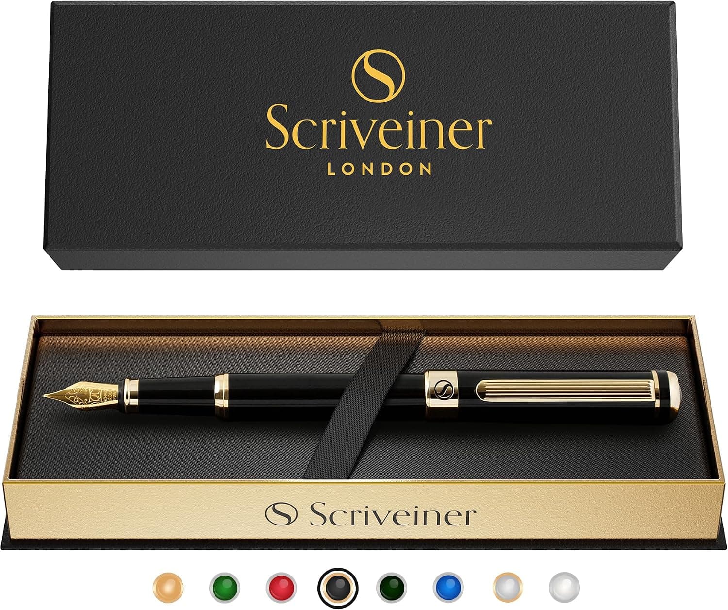 Scriveiner Luxury Black Lacquer Fountain Pen