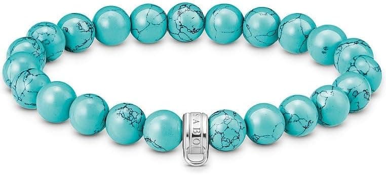 Thomas Sabo Charm Club Imitation Turquoise Bead Bracelet 15cm
