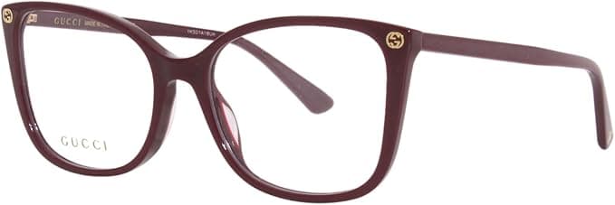 Gucci GG0026O 012 Burgundy Cat-Eye Eyeglasses
