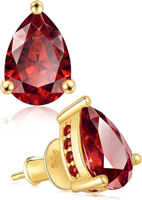 Frbod Women’s Pear-Cut Gemstone Earrings