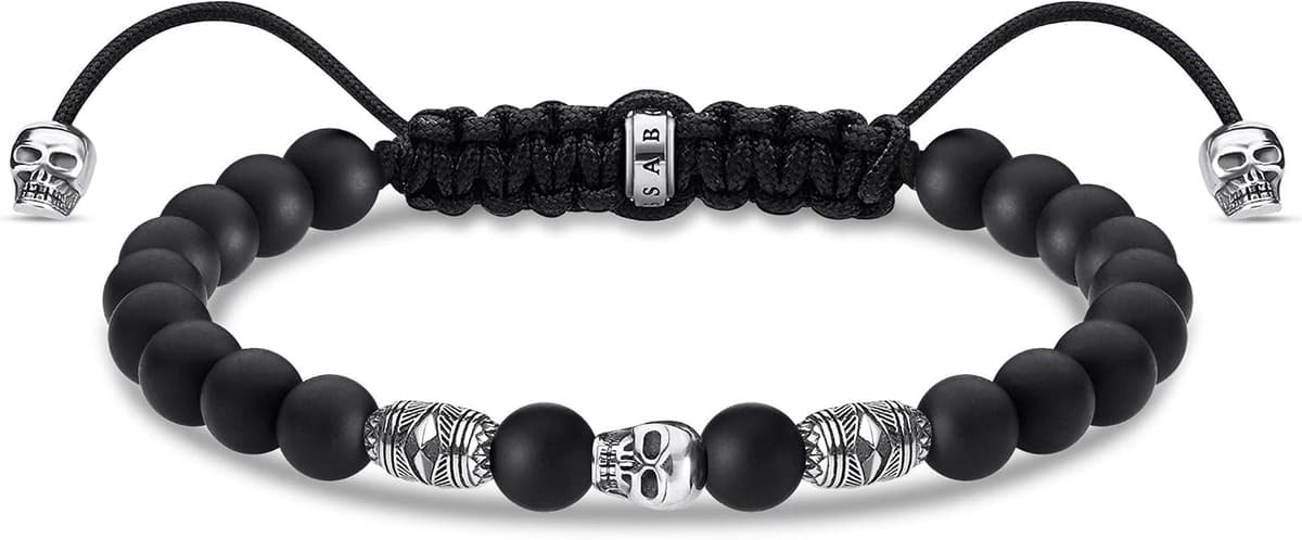 Thomas Sabo Rebel at Heart Obsidian Skull Bracelet