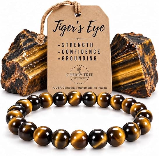 Cherry Tree Collection Tiger’s Eye 8mm Gemstone Stretch Bracelet