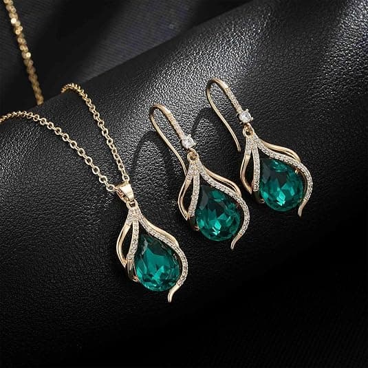 EVEVIC Austrian Crystal Teardrop Earrings