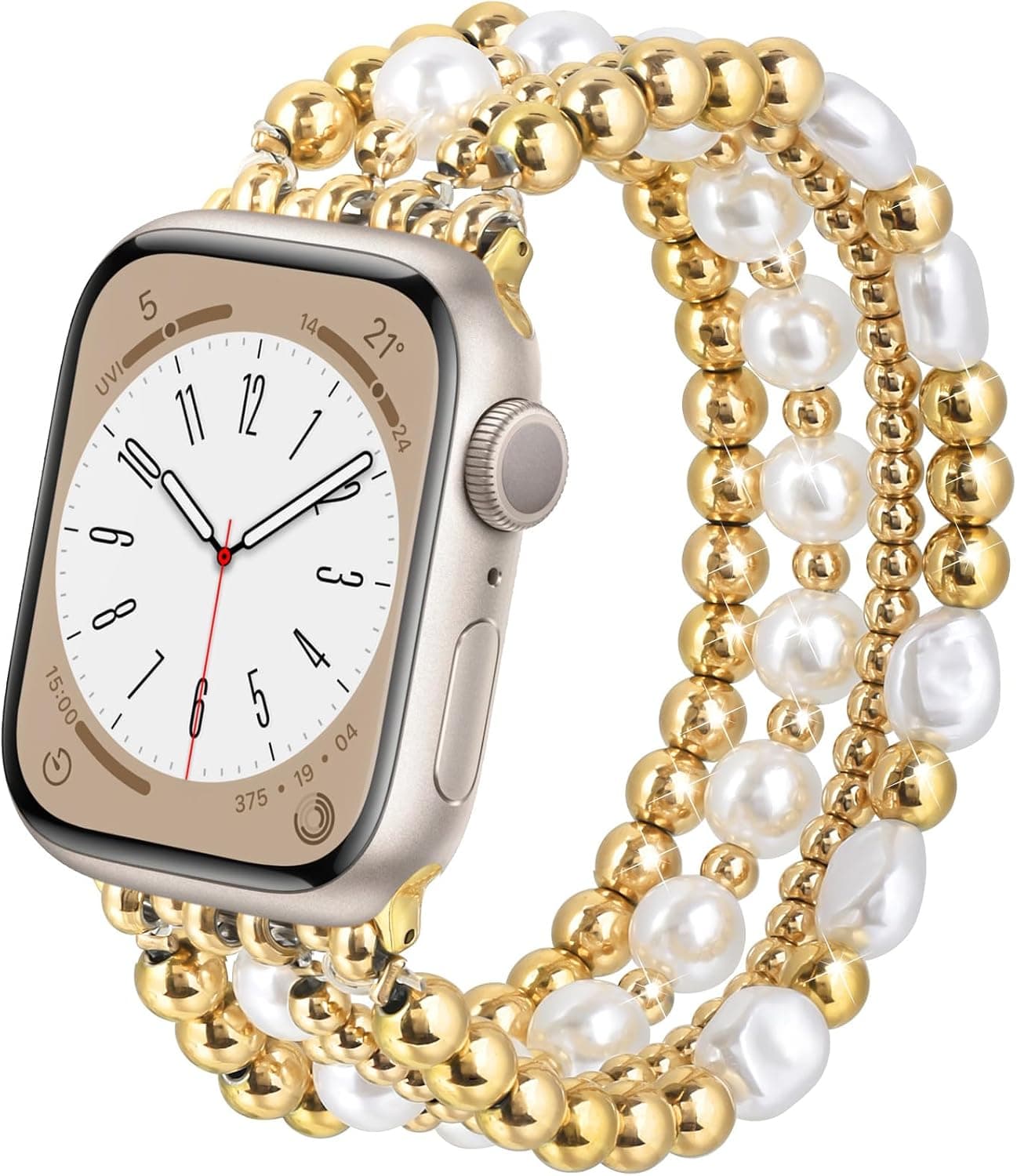AIRSPO Gold Beaded Bracelet Apple Watch Band