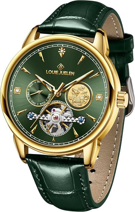 LOUIE JUELEN Green Automatic Mechanical Watch